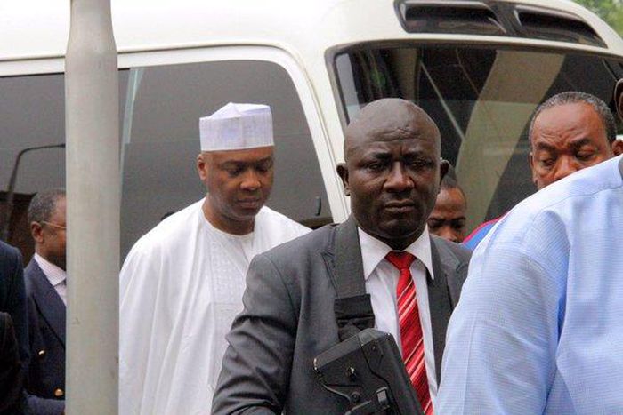 Senate President, Bukola Saraki at the Code of Conduct Tribunal (CCT) on March 24, 2016.
