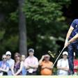Phil Mickelson hits the ball out of the hole nine fairway during the final round of The Memorial Tournament at Muirfield Village Golf Club.