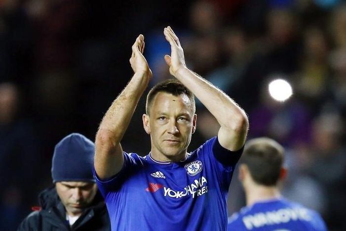 Chelsea's John Terry applauds the fans at the end of the game