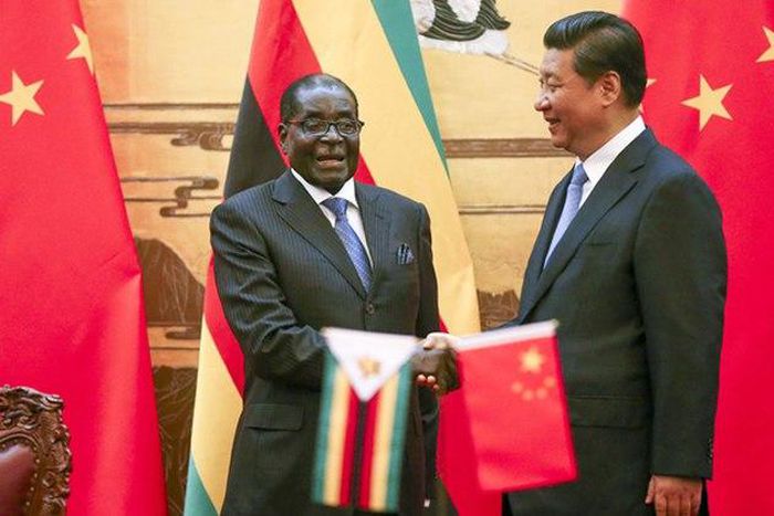 Robert Mugabe with China's Xi Jinping in 2011
