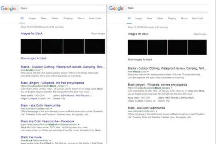 Picture showing the potential changes on the Google search page