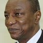 Guinea's President Alpha Conde arrives for a meeting with Cambodia's Prime Minister Hun Sen at the Council of Ministers in Phnom Penh May 25, 2012. REUTERS/Samrang Pring