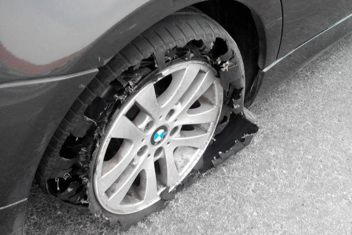 tyre burst