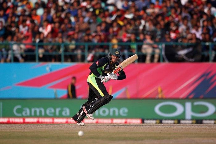 Cricket - Australia v New Zealand - World Twenty20 cricket tournament - Dharamsala, 18/03/2016. Australia's Usman Khawaja runs after playing a shot. REUTERS/Adnan Abidi