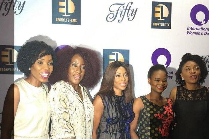 Olajumoke Orisaguna is flanked by Lala Kemi, Iretiola Doyle, Mo Abudu and Omoni Oboli