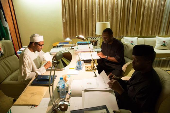 President Buhari, Udoma Udo Udoma and Yemi Osinbajo