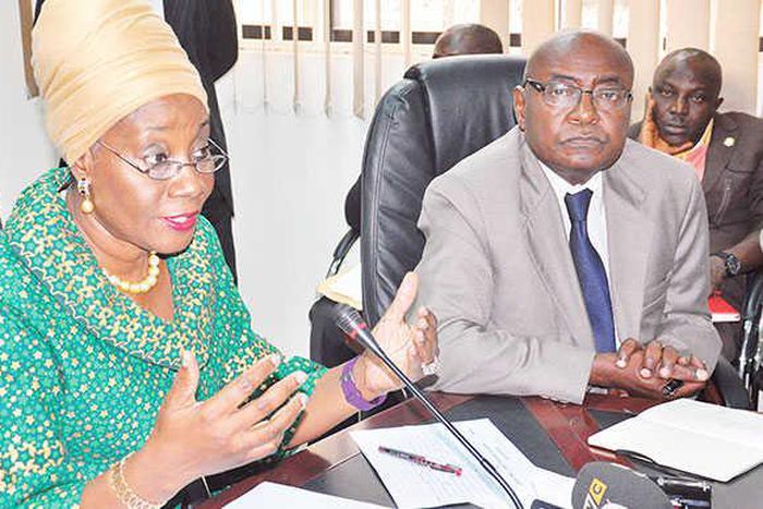 Director-General, Consumer Protection Council (CPC), Mrs. Dupe Atoki (left) and Director Legal Services, CPC, Emmanuel Ataguba (right)