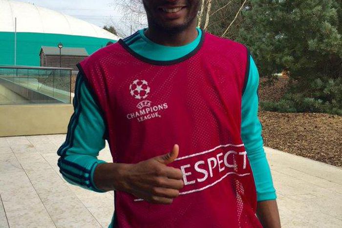 John Obi Mikel in Chelsea training