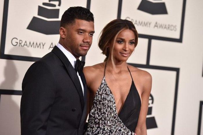Ciara and Russel Wilson on the red carpet