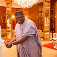 President Muhammadu Buhari meets with Enugu State Governor, Ifeanyi Ugwuanyi in Abuja on April 27, 2016.