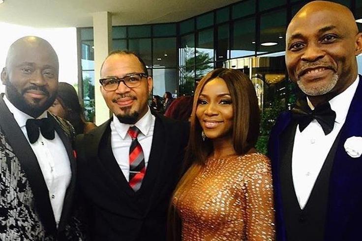 Desmond Elliot, Ramsey Nouah, Genevieve Nnaji and RMD at the 2016 AMVCA