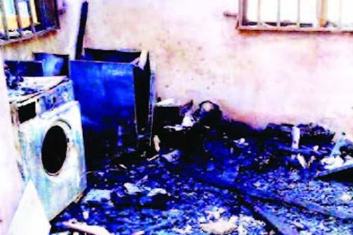 Photo of the charred apartment