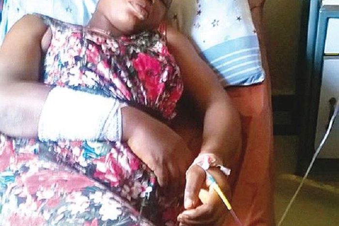 The injured Olaitan Abayomi