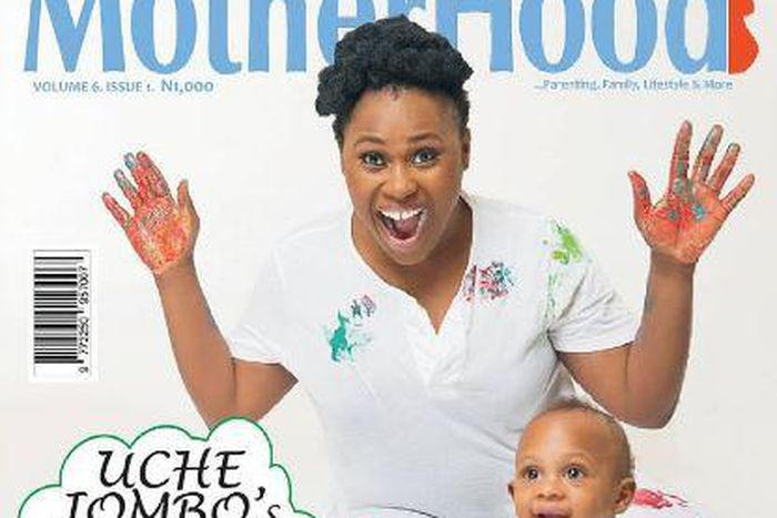 Uche Jombo Rodriguez gets playful with son Matthew on the latest issue of Motherhood In-Style Magazine.