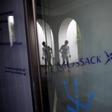Mossack Fonseca law firm sign is pictured at the Neptune House building in the British colony of Gibraltar, April 4, 2016. 