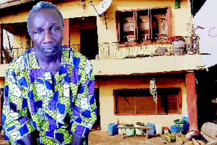 Raphael Agboola and the house where the incident happened