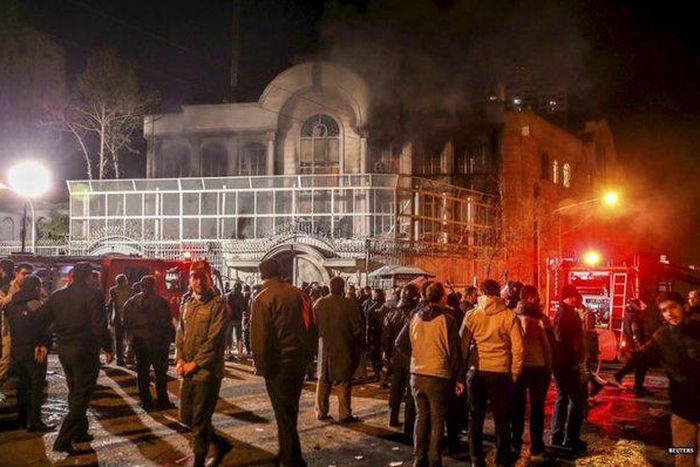 Nine suspects in Saudi embassy attack appear in Iranian court