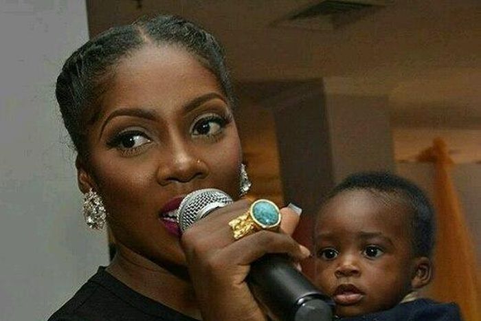 Tiwa Savage and son, Jamil Balogun
