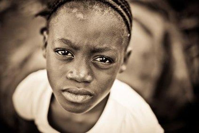 Sad African child