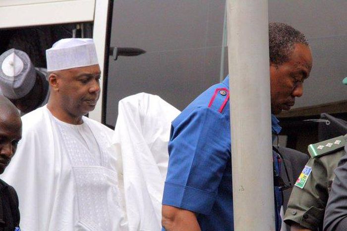 Senate President, Bukola Saraki at the Code of Conduct Tribunal (CCT) on March 24, 2016.