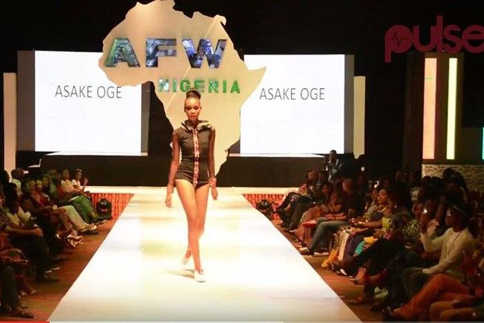 Model for Asake Oge at the Africa Fashion Week Nigeria 2016