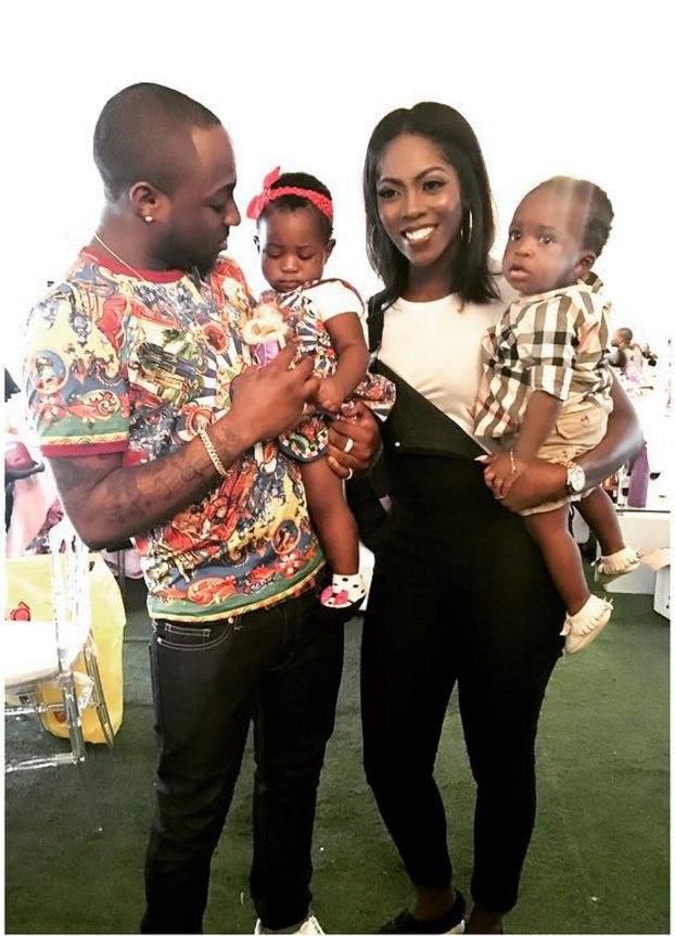 Davido, Tiwa Savage & son at Imade's birthday