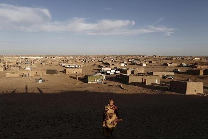 An indigenous Sahrawi woman walks at a refugee camp of Boudjdour in Tindouf, southern Algeria March 3, 2016. REUTERS/Zohra Bensemra