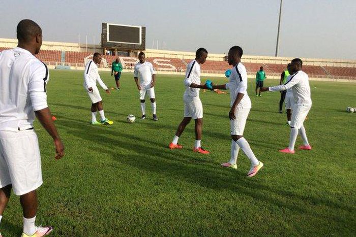 Super Eagles players in training