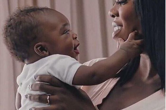 Tiwa Savage with her son Jamil.