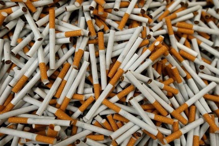 Cigarettes are seen during the manufacturing process in the British American Tobacco Cigarette Factory (BAT) in Bayreuth, southern Germany, April 30, 2014.  REUTERS/Michaela Rehle