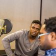 Jeff Akoh with Cobhams Asuquo in the studio