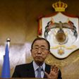 United Nations (U.N.) Secretary-General Ban Ki-moon speaks during a news conference at the Foreign Ministry in Amman March 27, 2016.