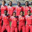 Equatorial Guinea's women's football team. Captain Genoveva Anonma is on the right of the back row; striker Salimata Simpore is second from the left on the front row.