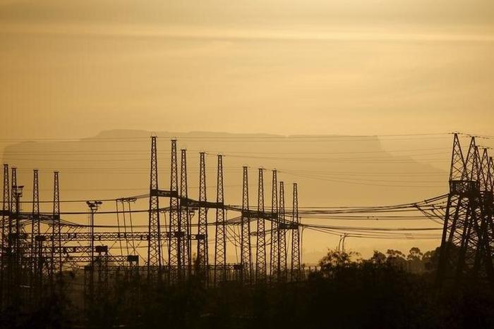 Pylons carry electricity from South African power utility Eskom's Koeberg nuclear plant near Cape Town, in this picture taken November 28, 2015.