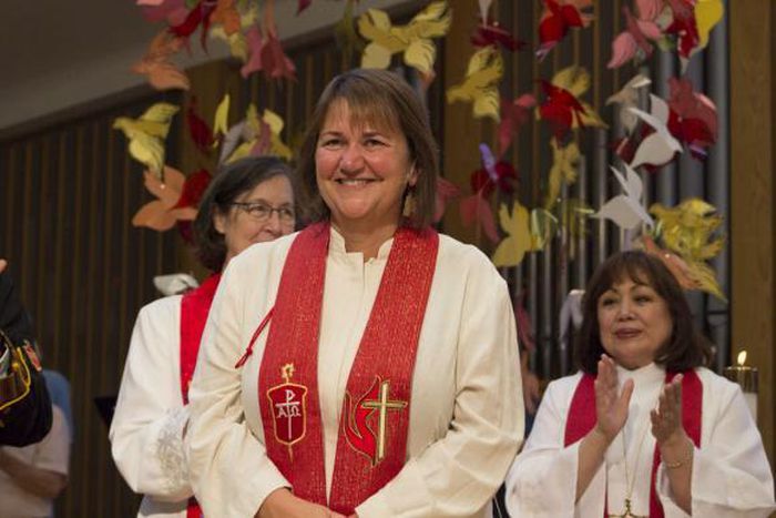 Bishop Karen Oliveto, the first openly gay bishop in the United Methodist Church