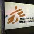 A sign is pictured over a black sheet outside the Medecins Sans Frontieres (MSF) headquarters in Geneva, Switzerland October 7, 2015.