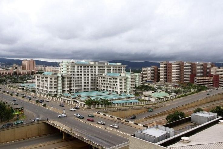 Traffic passes through intersecting roads in Nigeria's capital Abuja, file.