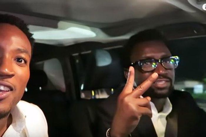 Akah Nnani hangs out with Tony from the Ellen DeGeneres Show