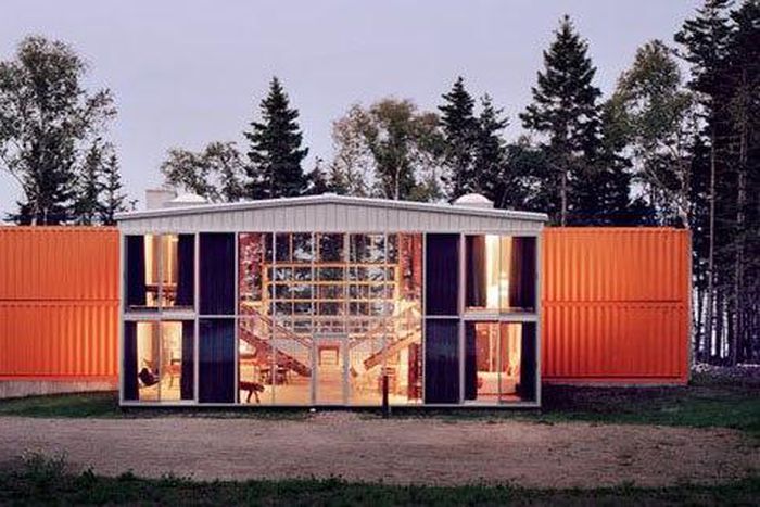 This house was constructed with shipping containers, which is a form of alternative building technology