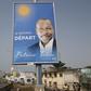 A billboard campaigning for presidential candidate, Patrice Talon, is seen along a road in the Akpakpa district in Cotonou, Benin, March 4, 2016.