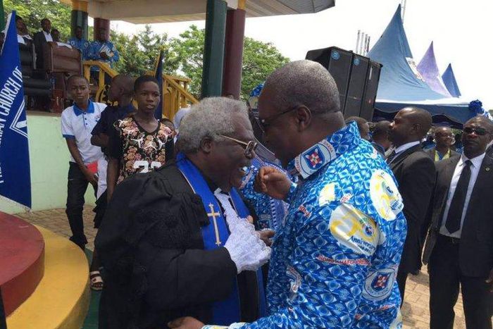 President John Mahama (right) and Rev. Emmanuel Martey