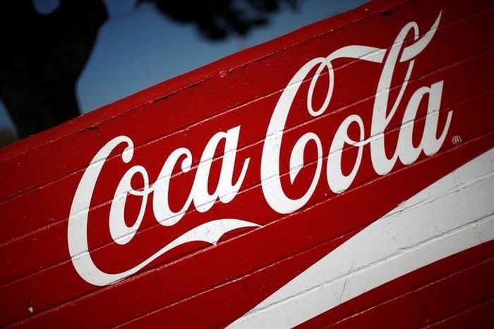 The logo of Dow Jones Industrial Average stock market index listed company Coca-Cola (KO) is seen in Los Angeles, California, United States, April 4, 2016.