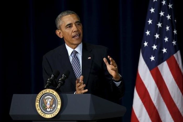 U.S. President Barack Obama addresses the Chief of Missions Conference at the State Department in Washington March 14, 2016. REUTERS/Kevin Lamarque