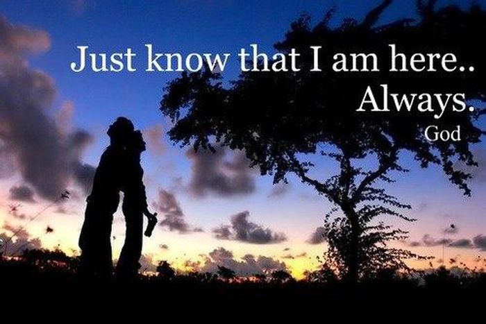 God is always with us, especially when we can't see/feel Him