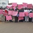 Members of the Ekiti state House of Assembly protesting the freezing of Governor Ayo Fayose's bank account by the Economic and Financial Crimes Commission (EFCC).