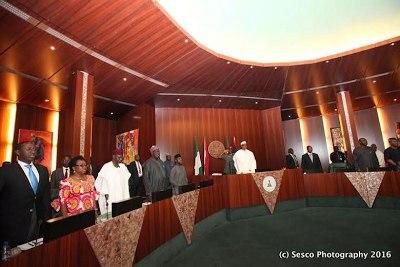President Muhammadu Buhari presides over FEC meeting on April 20, 2016