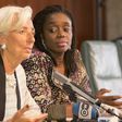International Monetary Fund Managing Director Christine Lagarde (L) and Nigeria’s Finance Minister Kemi Adeosun (C) hold a media briefing following her meeting with President Muhammadu Buhari in Abuja, Nigeria January 5, 2016.