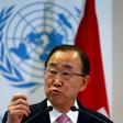 U.N. Secretary-General Ban Ki-moon gestures during a news conference at the Conference on the Prevention of Violent Extremism at the United Nations in Geneva, Switzerland, April 8, 2016.