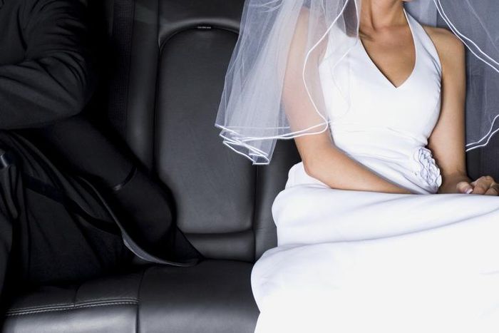 Bride and groom arguing