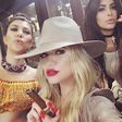Kourtney, Khloe, Kim Kardashian and friend, Malika sample Cuban cigars